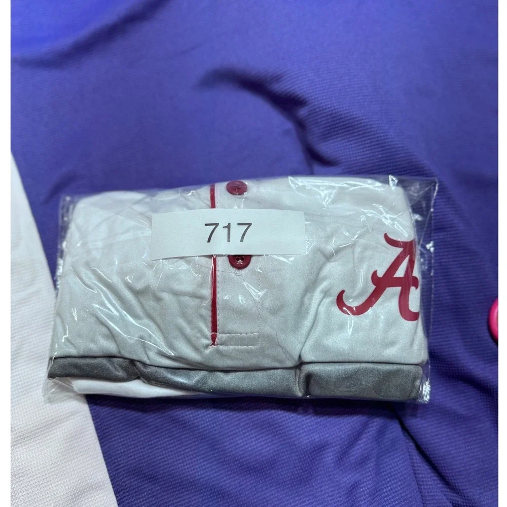 Colosseum Mens XL White Grey‎ Alabama Crimson Tide Ombre Performance Polo Shirt